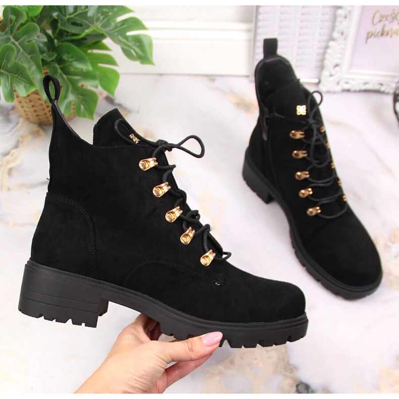 S.Barski Botas femininas de couro camurça preta por S. Barski preto 1