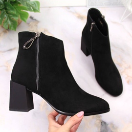 S.Barski Botas femininas em bloco de camurça preta por S. Bararski preto 1