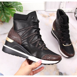 Tênis de cunha preto de mulher Potocki 1