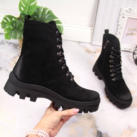 Botas de mulher em camurça preta Potocki preto 1