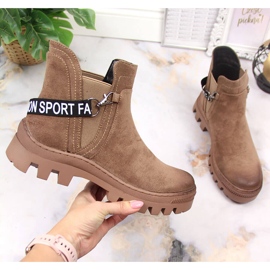 Botas Chelsea de camurça de mulher com plataforma castanha Potocki castanho 1