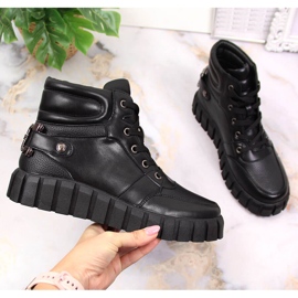 Trabalhadores de plataforma femininos com decoração Potocki preta preto 1