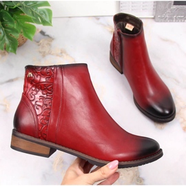 M. DASZYŃSKI Botas quentes Jodhpur femininas vermelhas Daszyński SAN4B vermelho 1 M. DASZYŃSKI Botas quentes Jodhpur femininas vermelhas Daszyński SAN4B vermelho 1