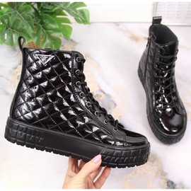 Botas isolantes femininas acolchoadas de couro preto Filippo PAW369 2