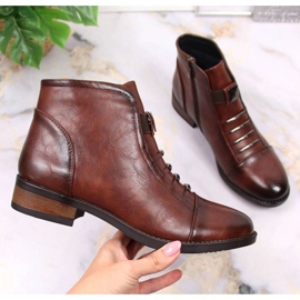 Botas castanhas de salto baixo Sabatina SAB118 marrom 1