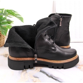 Botas de pele de mulher Dolce Pietro pretas preto 1