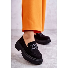 FB2 Brogues femininos de camurça com decoração preta Leeza preto 1
