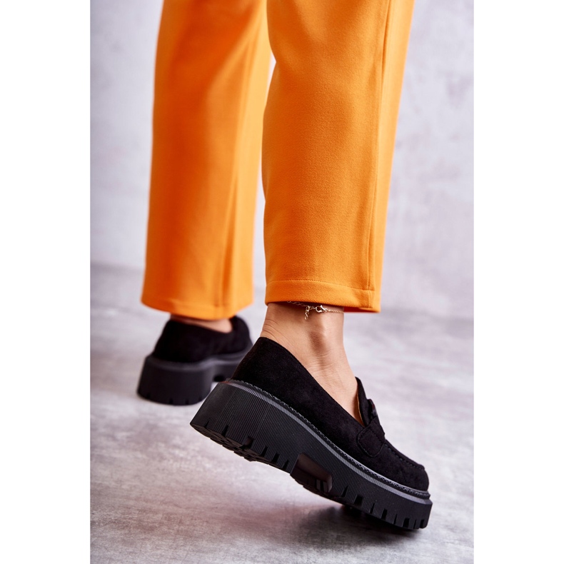 FB2 Brogues femininos de camurça com decoração preta Leeza preto 2