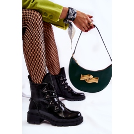 S.Barski Botas quentes lacadas com Jet Black Gwen preto 1