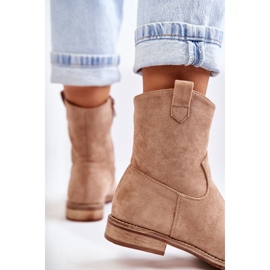 S.Barski Botas femininas de camurça com salto baixo bege Fiorenz 2