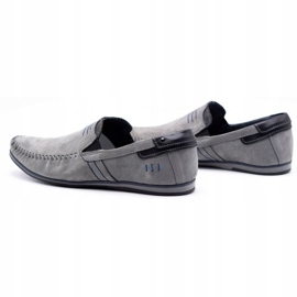 KOMODO Mocassins de couro masculino 876 cinza 4