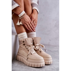 FG2 Botas confortáveis ​​na plataforma bege Sanchio 1