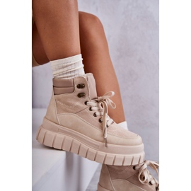FG2 Botas confortáveis ​​na plataforma bege Sanchio 2