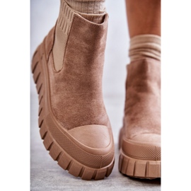 FB2 Botas na moda na plataforma Jenna bege escuro 2