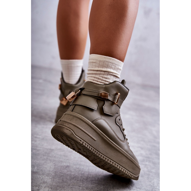 Tênis esportivo feminino de alta temperatura Lexa Green cáqui verde 2