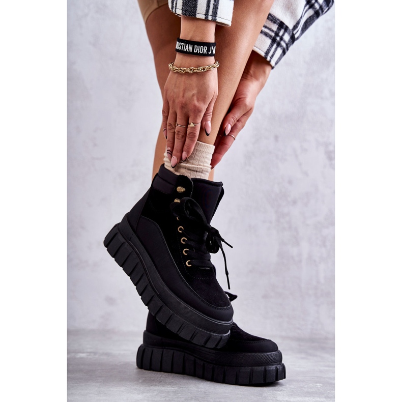 FG2 Botas confortáveis ​​na plataforma Black Sanchio preto 2