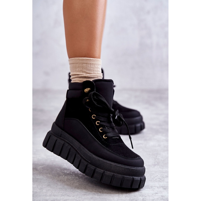 FG2 Botas confortáveis ​​na plataforma Black Sanchio preto 1