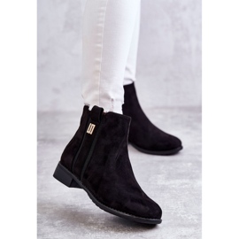 S.Barski Botas femininas de camurça com ornamento Giana preto 2