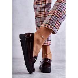 PL5 Mocassins femininos de couro na plataforma Venesia Borgonha vermelho multicolorido 2