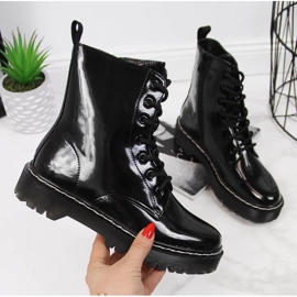 Botas lacadas quentes Vinceza W JAN55A pretas preto 1