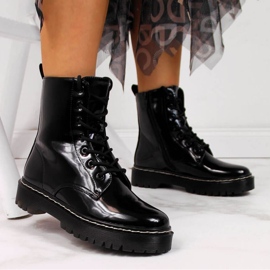 Botas lacadas quentes Vinceza W JAN55A pretas preto 2