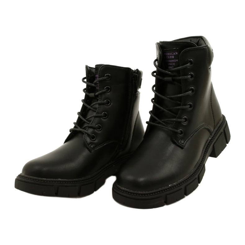 American Club Botas quentes de trabalhadores altos americanos preto 2