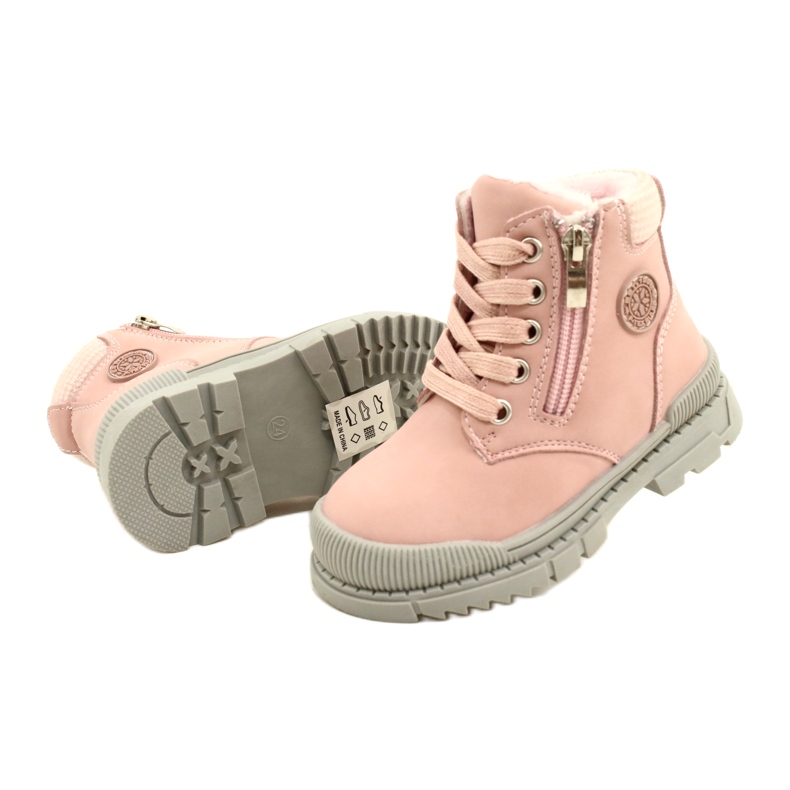 News Botas de menina com pele Notícias 22DZ23-5255 rosa 4