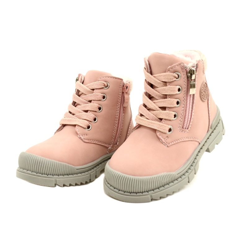 News Botas de menina com pele Notícias 22DZ23-5255 rosa 2