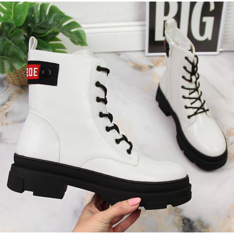 S.Barski Botas de mulher, lacado branco S. Bararski 1