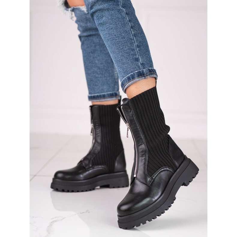 Bolsas femininas Shelovet pretas com zíper preto 1