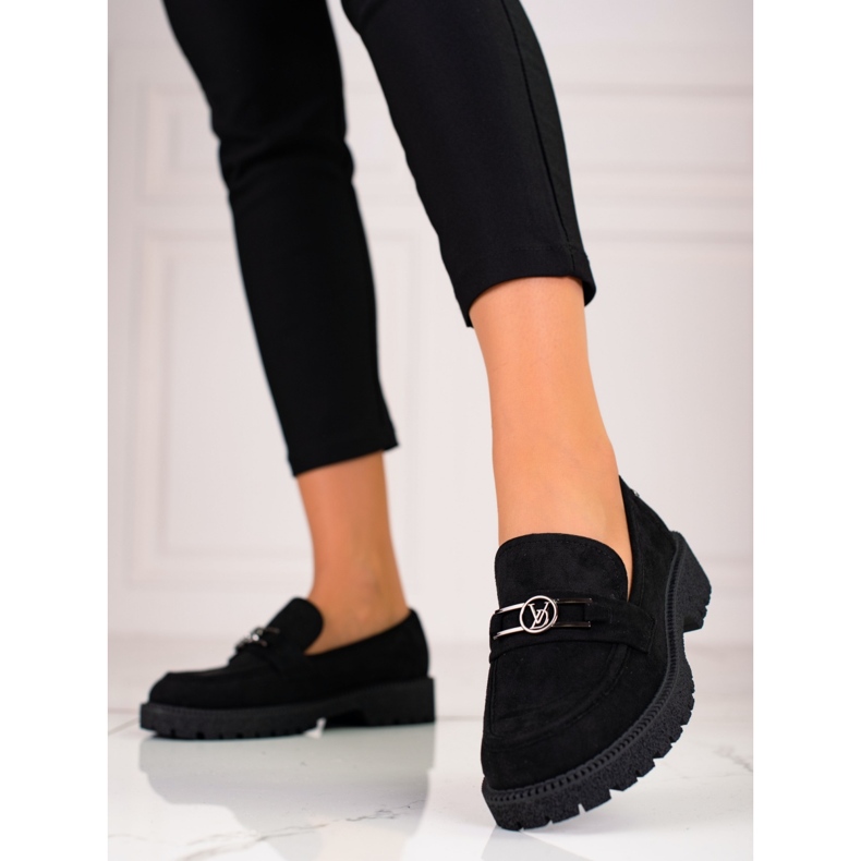 W. Potocki Mocassins de camurça de mulher Potocki preto 1