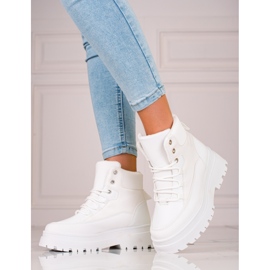 Botas brancas com atacadores Shelovet para mulher branco 1