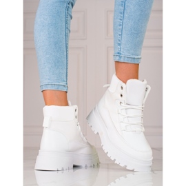 Botas brancas com atacadores Shelovet para mulher branco 2