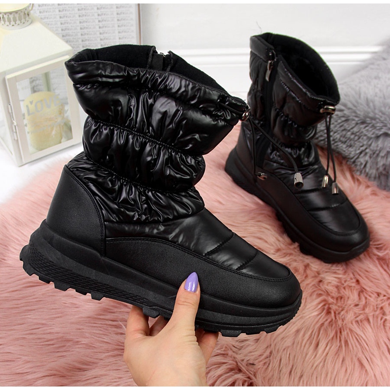 Botas de neve pretas de mulher NEWS preto 2