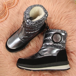 BM Botas de neve para meninas à prova d'água prata Miss preto 2 BM Botas de neve para meninas à prova d'água prata Miss preto 2