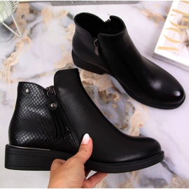 Botas femininas Jodhpur botas pele de cobra preta Vinceza preto 1