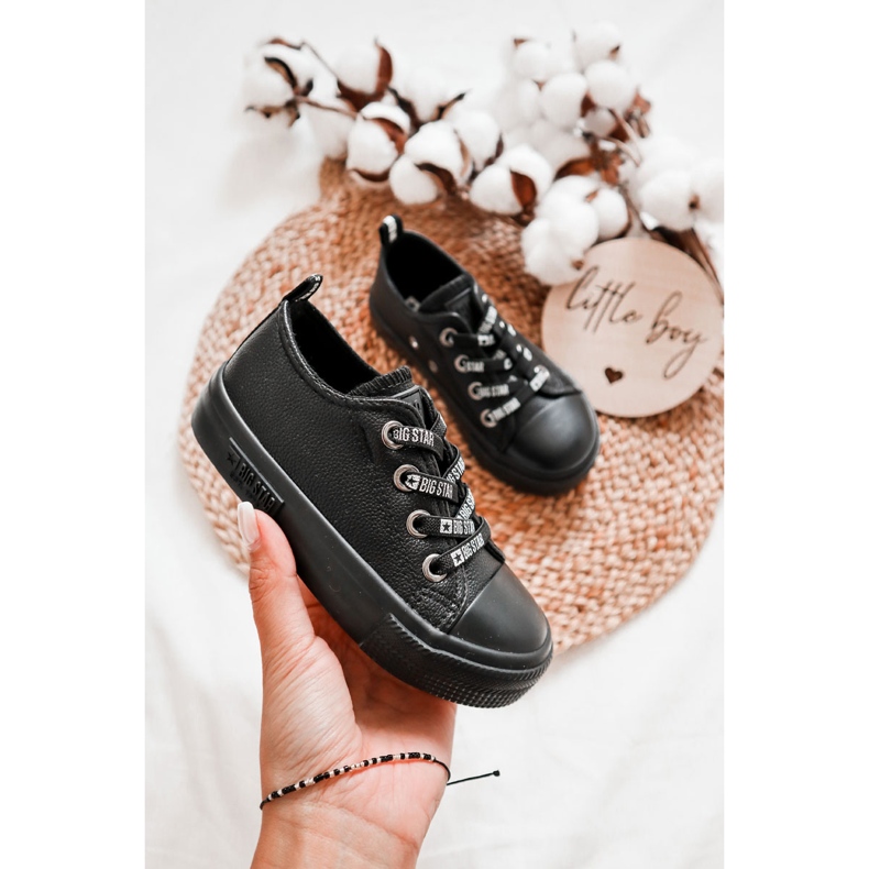Tênis infantil de couro Big Star KK374061 preto 1