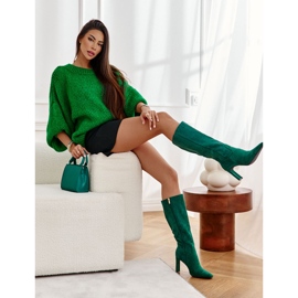 FG2 Botas femininas no salto até o joelho Verde verdadeiramente amor 1 FG2 Botas femininas no salto até o joelho Verde verdadeiramente amor 1