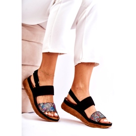 Sandálias Femininas de Couro Maciejka 04142-20 Preto multicolorido 2