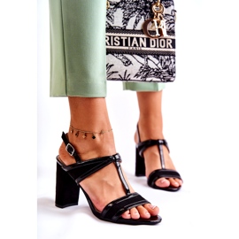 Sandálias de couro da moda em uma barra preta paixão preto 3