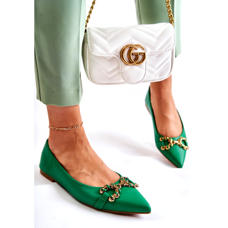 WS1 Bailarinas femininas em Spitz com decoração verde Carlos 1 WS1 Bailarinas femininas em Spitz com decoração verde Carlos 1