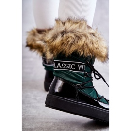 FM1 Botas femininas de neve com cadarço verde Santero 2