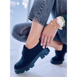 BM Mocassins em uma sola grossa Apol Black preto 2