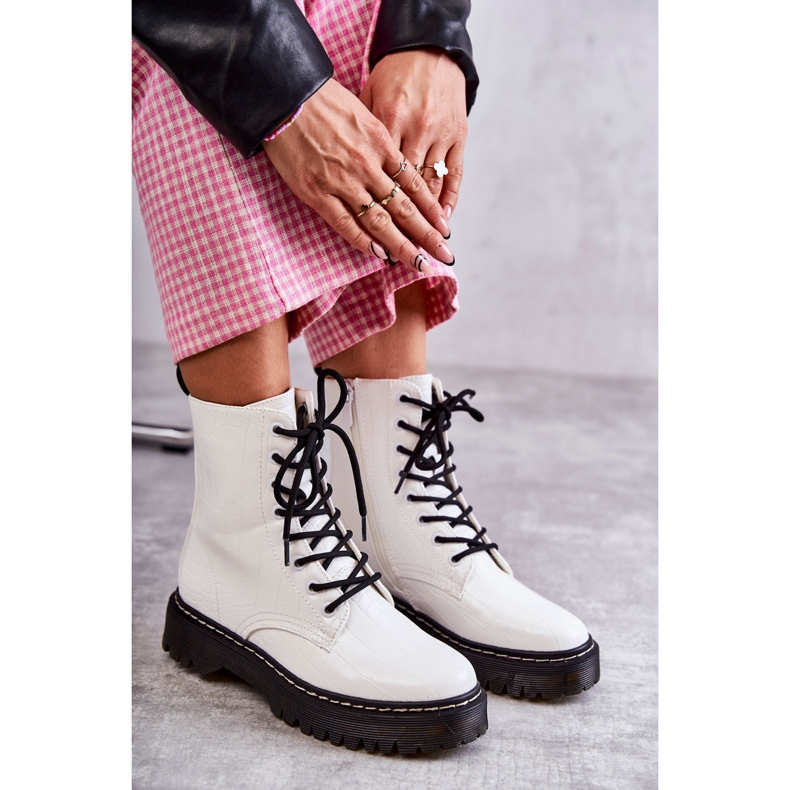 Botas de pele de cobra quentes brancas femininas Salma branco 2 Botas de pele de cobra quentes brancas femininas Salma branco 2