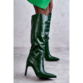 FB2 Botas de couro ecológico em Green Rissa verde 1