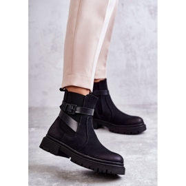 FE1 Botas Quentes Femininas Botas Jodhpur Com Cinto Preto Jose 1