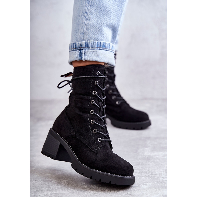 Botas quentes femininas de salto alto Julieta Black preto 1