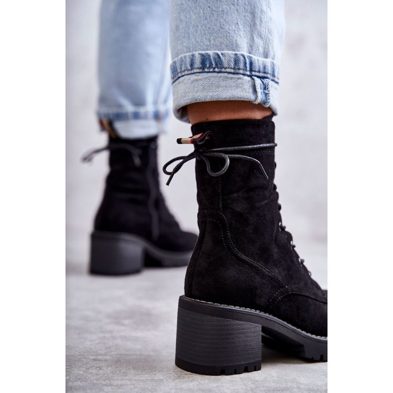 Botas quentes femininas de salto alto Julieta Black preto 2