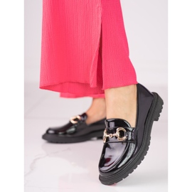 Sapatos femininos Shelovet pretos feitos de couro ecológico envernizado 1