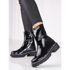Botas femininas de verniz S. Barski preto 2